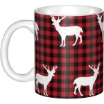 Tasses en ceramique buffalo plaid deer - parfaites pour le cafe - le the et le chocolat chaud c tasses ...