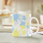 Tasse en ceramique de colorant de cravate de jaunes bleus abstraits tasse de tasses a cafe classiques ...