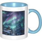 Tasse en ceramique - tasse coloree de loup de nuit - tasse de the et de cafe pour hommes et femmes