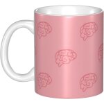 Tasse en ceramique - tasse a motif nerf rose - larges tasses de the - cafe et chocolat chaud 330ml