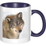 Tasse en ceramique - tasse tete de loup marron - tasse a the - cafe et cacao pour hommes et femmes