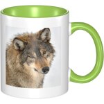 Tasse en ceramique - tasse tete de loup marron - tasse a the - cafe et cacao pour hommes et femmes