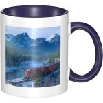 Tasse en ceramique - tasse de train de montagne de neige - tasse de the et de cafe pour hommes et femmes ...