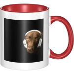 Tasse a changement de couleur chien avec ecouteurs, tasse a the en ceramique fantaisie pour femmes et ...