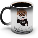 Tasse a changement de couleur shiba inu maru livre lunettes apprentissage tasse a caf thermos tasse ...