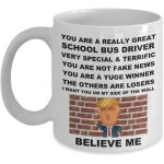 Tasse de chauffeur de bus scolaire donald trump, cadeaux d'anniversaire amusants pour les d�mocrates, ...