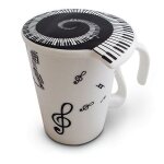 Tasse cl�s de sol en c�ramique mug avec couvercle