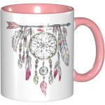 Tasse coloree, attrape - reves et plumes, tasses a the, cafe et chocolat chaud pour the, cafe, bureau, ...