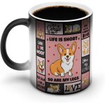Tasse corgi's courte dure de vie, grande capacit, chauffage magique, tasse  caf  couleur changeante, ...