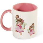 Tasse de couleur cadeau jolie fille en cours d'execution jupe rose magique, grande tasse a cafe blanc ...