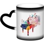 Tasse a couleur changeante, clavier de piano colore, tasse a cafe en ceramique, tasse de personnalite ...