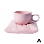 Tasse a coussin en c�ramique de style nordique avec sous - verre en forme d'oreiller, tasse a th� et ...