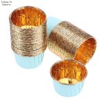 Tasse de cupcake en papier dor, etui a muffins de cuisson, enveloppe de gteau en feuille d'aluminium, ...