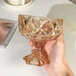 Tasse a dessert crme glace en verre ambr, style rtro coren ins, bol de dcoration de petit djeuner, ...