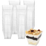 Tasses a dessert en plastique transparent, mini bols a dessert carrs parfaits pour le service et la ...