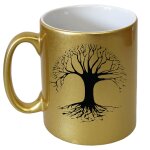 Tasse dor� en c�ramique arbre de vie par cbkreation