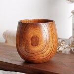Tasse d'eau en bois naturel, style japonais, 1 pi�ce, ventre en bois naturel, tasse a caf�, th�, bi�re, ...