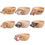 Tasse d'eau en bois sculpt� a la main, statue d'animal, d�coration de maison pratique, artisanat, tasses ...
