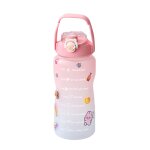 Tasse d'eau froide d'�t� de 2000ml, avec echelle de temps, carafe a eau anti - fuite, d�grad� de couleur, ...
