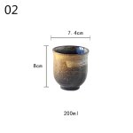 Tasse a eau en gr�s de style japonais, tasse a th� kungfu en c�ramique peinte a la main, verres de cuisine ...