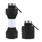 Tasse d'eau d'haltère de forme physique de course en plein air portative de 650 ml noir Tasse d'eau d'haltère de forme physique de course en plein air portative de 650 ml noir