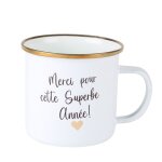 Tasse email merci annee 350ml 9. 8x8. 3cm blanc