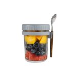 Tasse a flocons d'avoine multifonction, verre transparent cratif, pour caf, th, boissons, dessert, ...