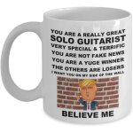 Tasse de guitariste solo donald trump, cadeaux d'anniversaire amusants pour musicien, musique, rock, ...