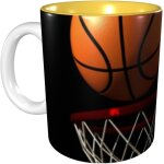 Tasse imprimee de basket - ball, tasses a cafe, cadeau d'anniversaire pour hommes et femmes, tasse a ...