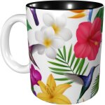 Tasse imprimee de bouquet de fleurs tropicales, tasses a cafe, cadeau d'anniversaire pour hommes femmes ...