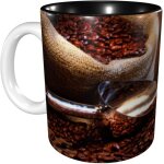Tasse imprimee de grains de cafe, tasses a cafe, cadeau d'anniversaire pour hommes et femmes, tasse a ...