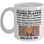 Tasse de joueur de piano donald trump, cadeaux d'anniversaire dr�les pour musicien musique rock jazz ...