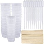 Tasses a mesurer en plastique, avec outils, 50 tasses a mesurer de 30ml, 50 agitateur, 50 pipette de ...