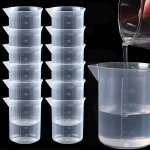 Tasse a mesurer transparente en plastique de 100ml, tasse a mesurer chimique de laboratoire sans poigne, ...