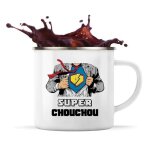 Tasse mtallique super chouchou mug emaill timbale camping famille - amis, saint valentin