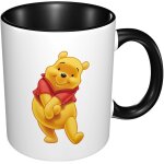 Tasse mignonne winnie l'ourson, tasses a th� en c�ramique pour le bureau et la maison, noir