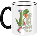 Tasse motif dinosaure de basket - ball tasse en cramique blanche tasse  caf rsistante  la chaleur ...