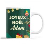 Tasse no�l adem vert mug pr�nom id�e cadeau secret santa