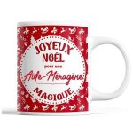 Tasse no�l aide - m�nag�re femme rouge mug pr�nom id�e cadeau secret santa