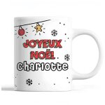 Tasse no�l charlotte mug femme pr�nom id�e cadeau secret santa