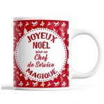 Tasse noël chef de service homme rouge mug prénom idée cadeau secret santa Tasse noël chef de service homme rouge mug prénom idée cadeau secret santa