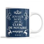 Tasse no�l clerc de notaire femme bleu mug pr�nom id�e cadeau secret santa