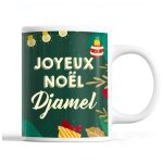 Tasse no�l djamel vert mug pr�nom id�e cadeau secret santa
