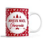Tasse no�l gervais rouge mug pr�nom id�e cadeau secret santa