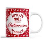 Tasse no�l gestionnaire femme rouge mug pr�nom id�e cadeau secret santa