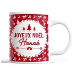 Mug - hana� - no�l - c�ramique - rouge - 325 ml - lave - vaisselle et micro - onde