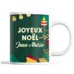 Tasse no�l jean - marie vert mug pr�nom id�e cadeau secret santa