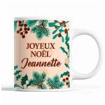 Tasse nol jeannette beige mug prnom ide cadeau secret santa