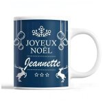 Tasse nol jeannette bleu mug prnom ide cadeau secret santa