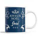 Tasse no�l jos� bleu mug pr�nom id�e cadeau secret santa